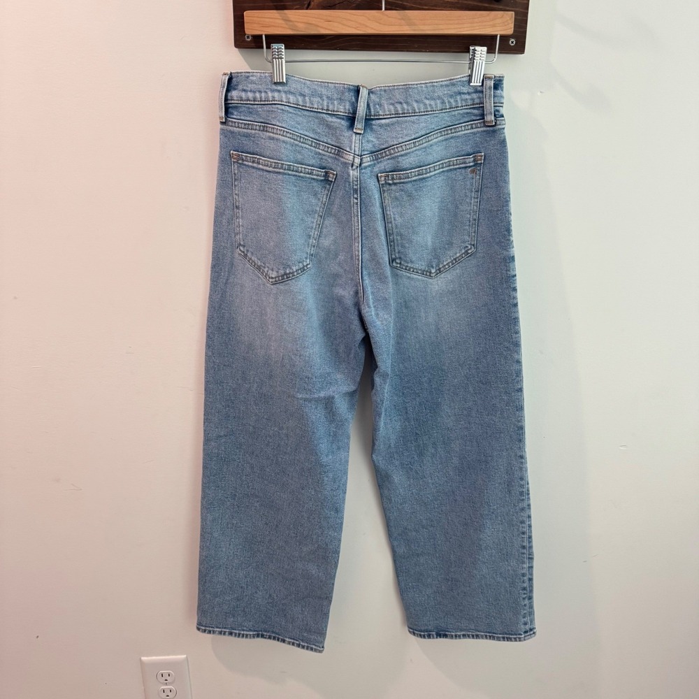 Madewell The Perfect Vintage Wide-Leg Crop Jeans Blue Wash Size 29 - Picture 2 of 11